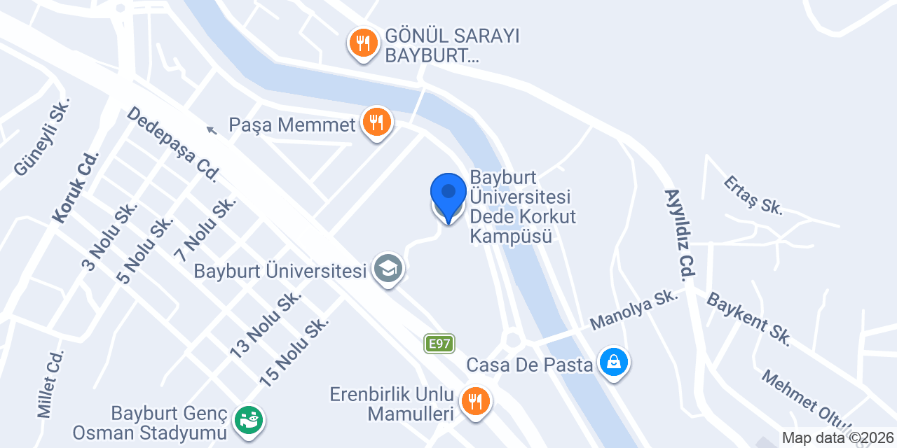 Bayburt Üniversitesi Dede Korkut Kampüsü konumu