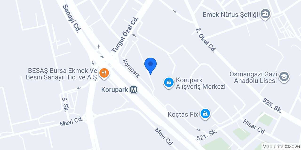 Çiçek Izgara Korupark konumu