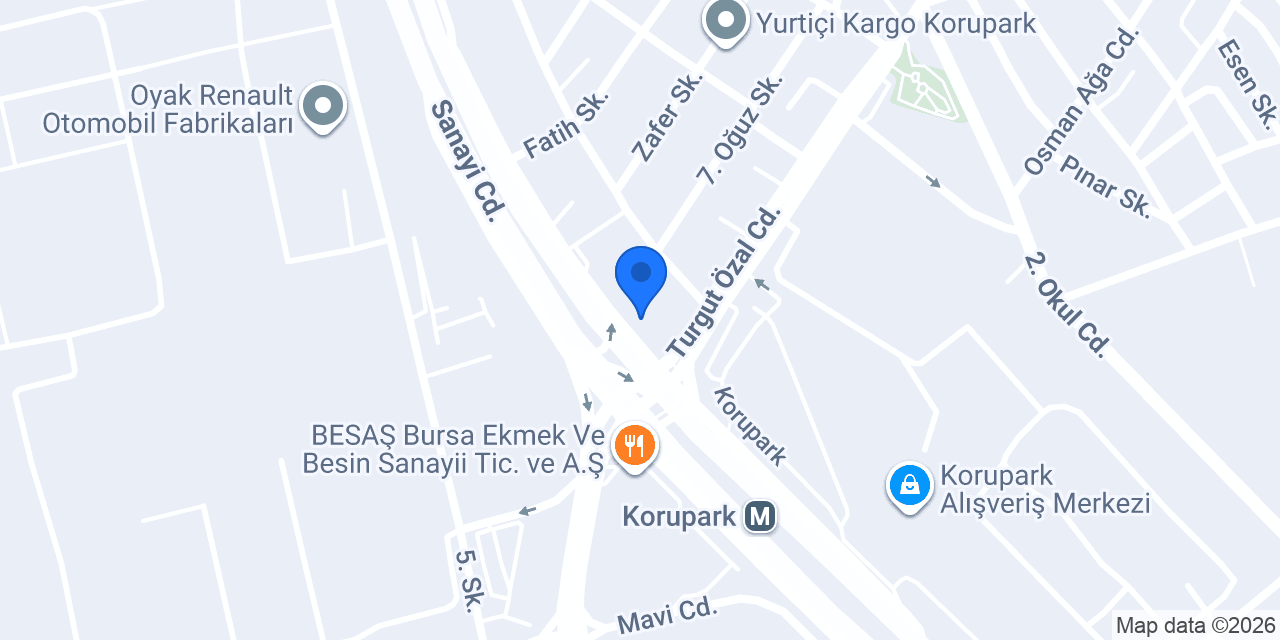 QNB Bursa Organize Sanayi Şubesi konumu
