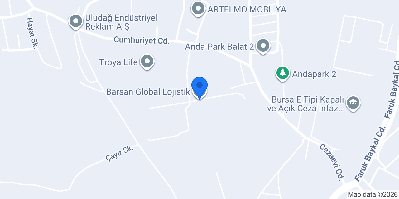 Barsan Global Lojistik konumu