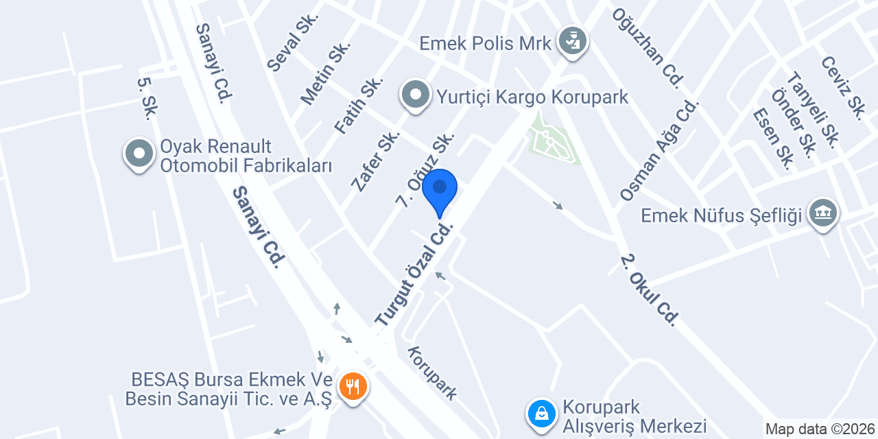 Koru Çiçek Bursa konumu