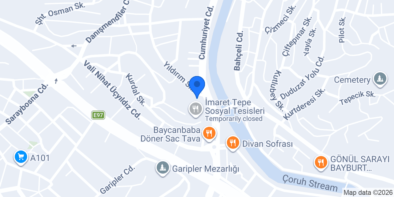 Helvacı Ali Bayburt konumu