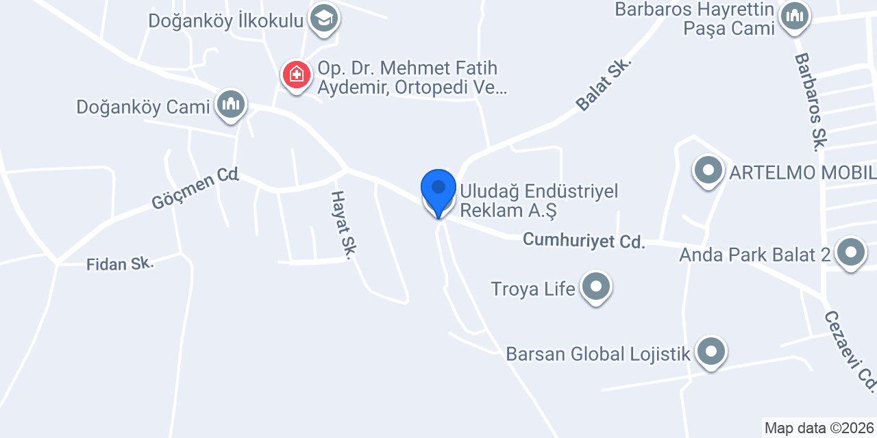 Uludağ Endüstriyel Reklam A.Ş konumu