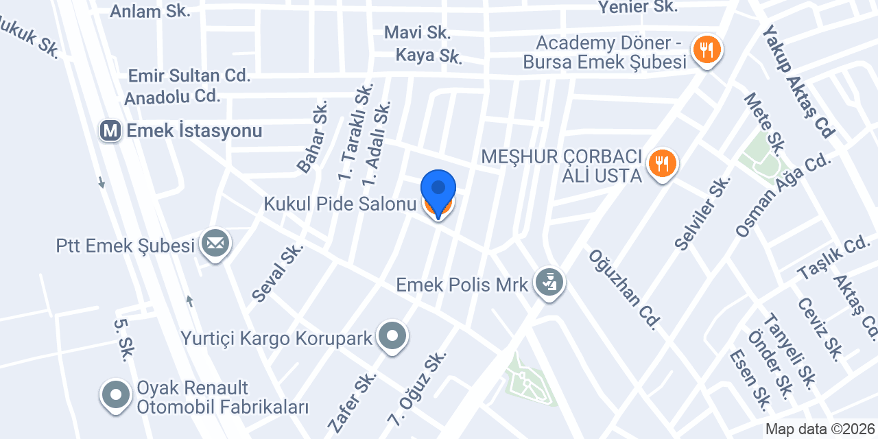 Kukul Pide Salonu konumu