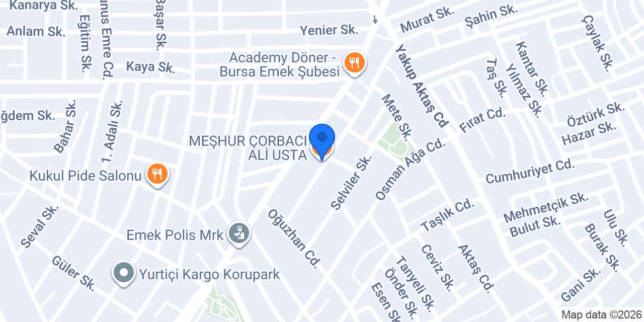 MEŞHUR ÇORBACI ALİ USTA konumu