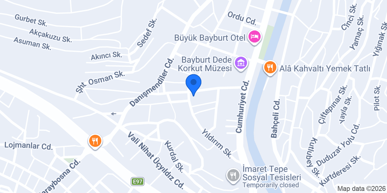 Bayburt Safir Apart Otel konumu