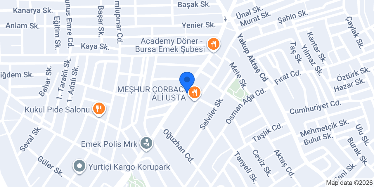 Dadaşlar Cağ Kebap konumu