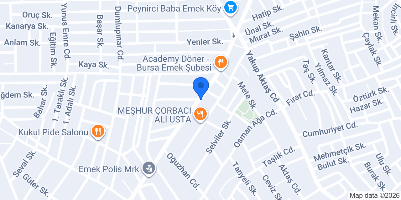 Bursa Yeşil Yol Sürücü Kursu konumu