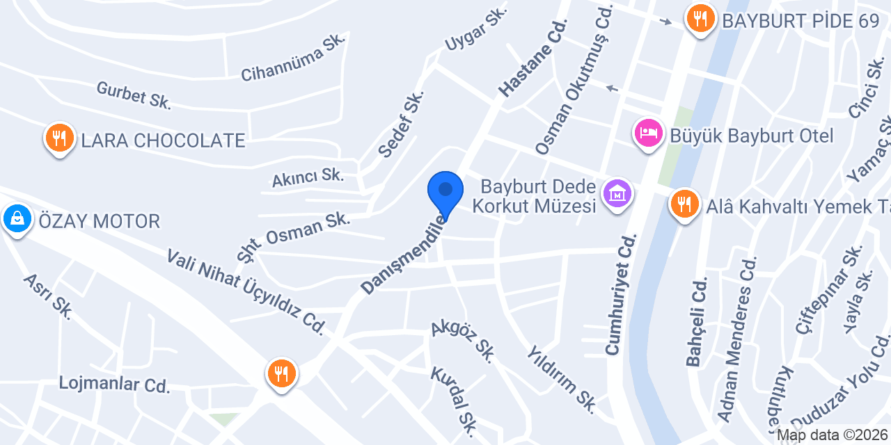 Yurtiçi Kargo Bayburt konumu