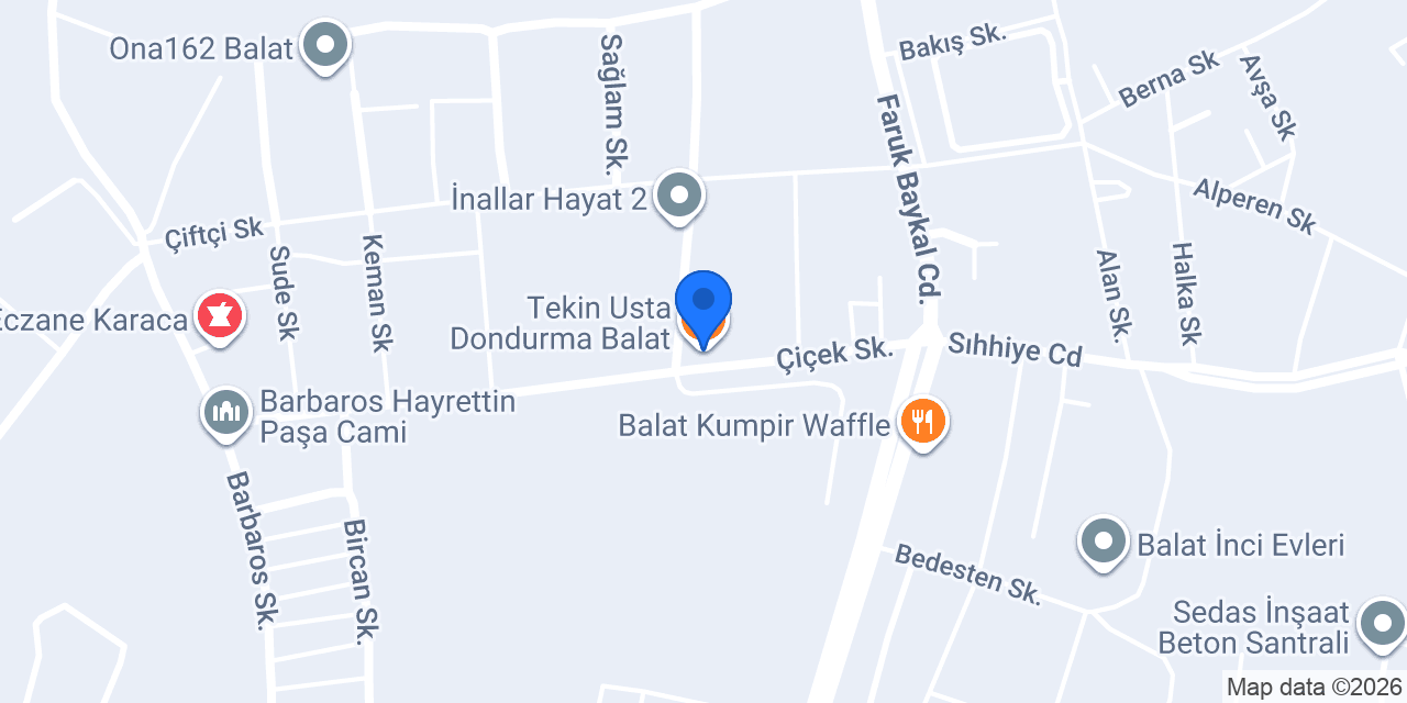 Tekin Usta Dondurma Balat konumu