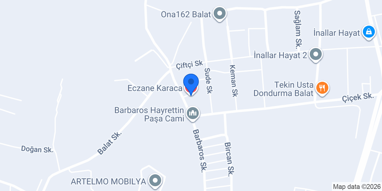 Eczane Karaca konumu
