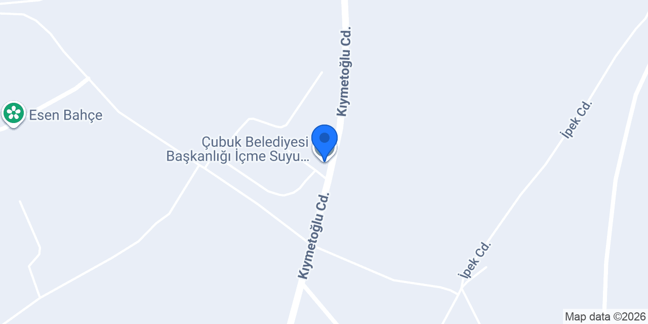 ASKİ Çubuk Su Arıtma Tesisi konumu