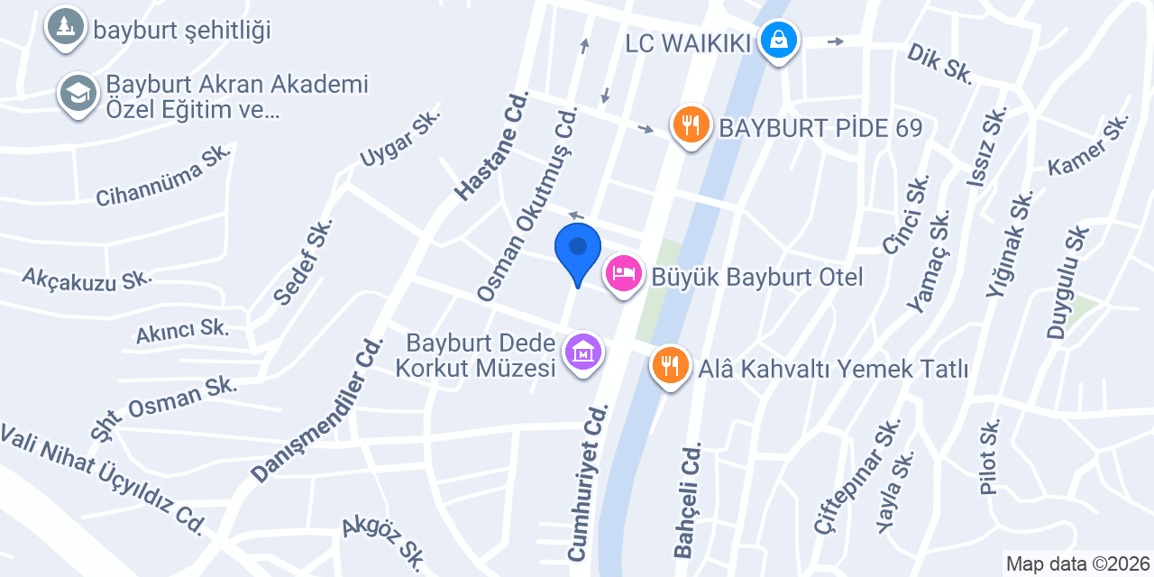 BAYBURT ÇARŞI APART konumu