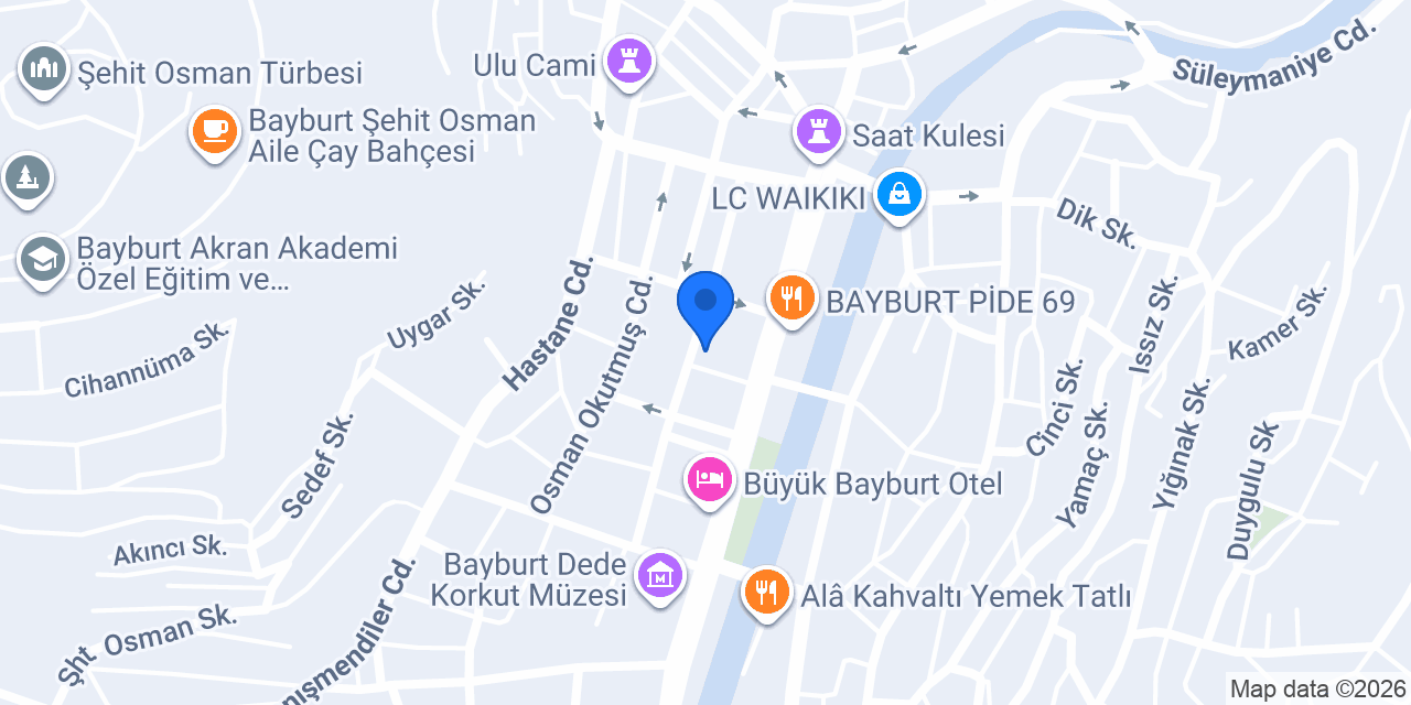 E-İMZATR Bayburt Şubesi konumu