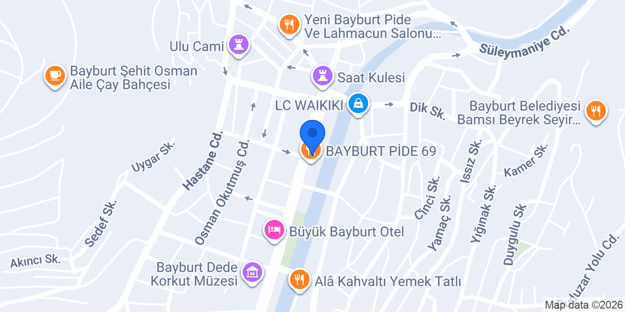 VakıfBank Bayburt Şubesi konumu