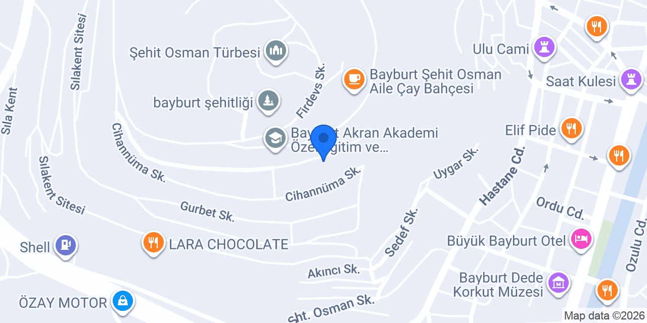 Bayburt Kiralık Tatil Evi konumu