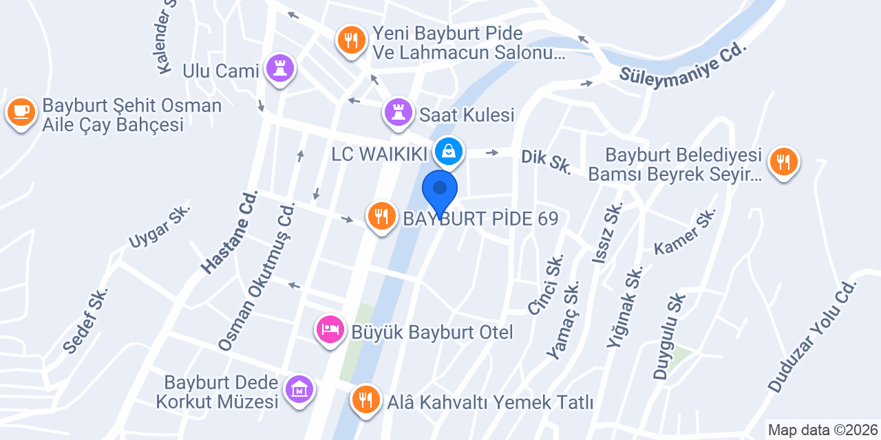Fuzulev Bayburt Şube konumu