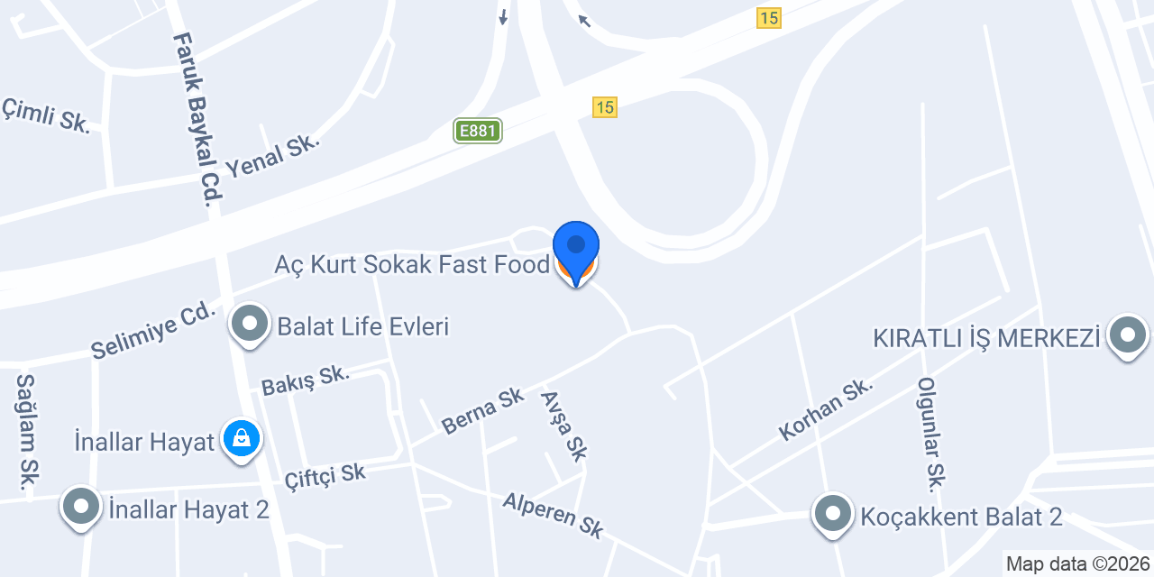 Aç Kurt Sokak Fast Food konumu