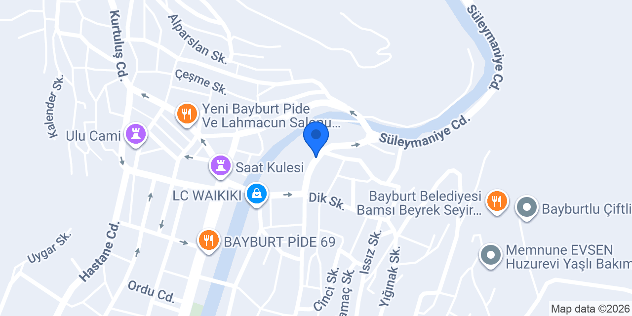 Kalepark Otel Bayburt konumu