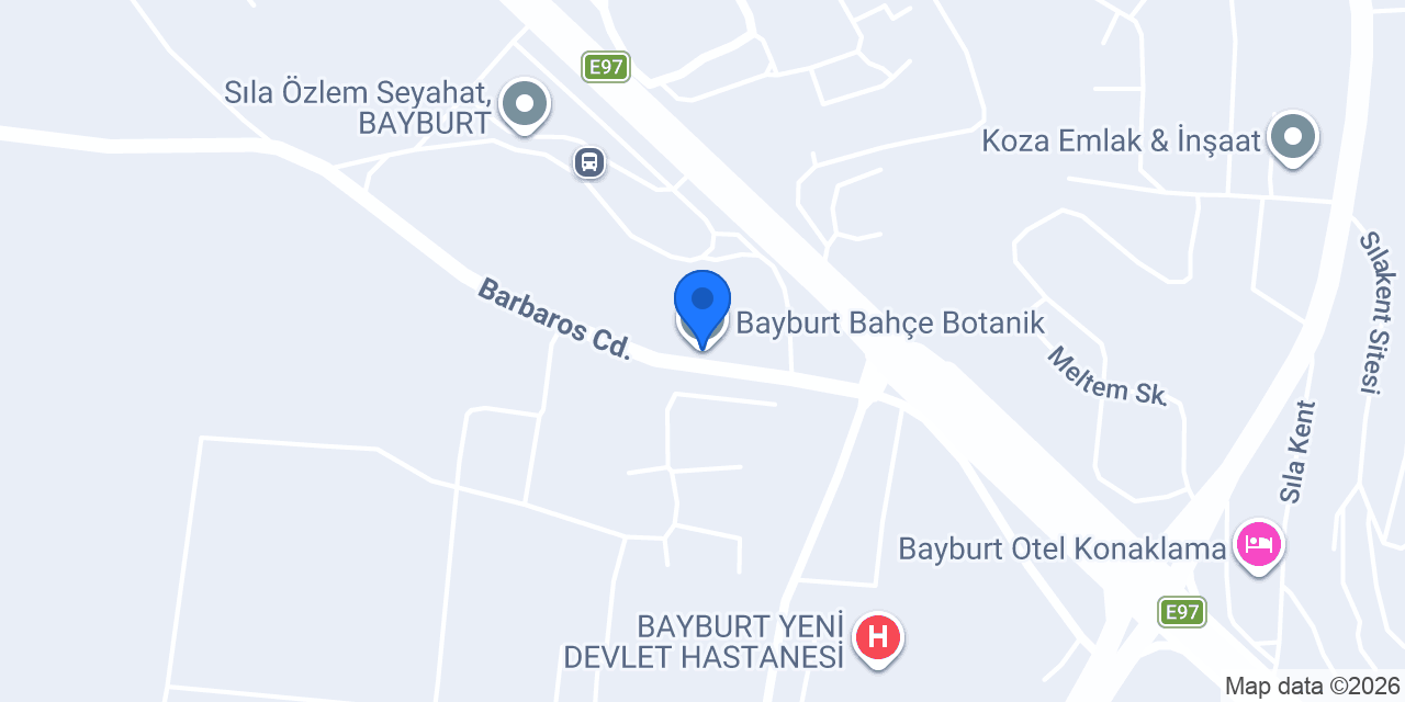 Bayburt Bahçe Botanik konumu