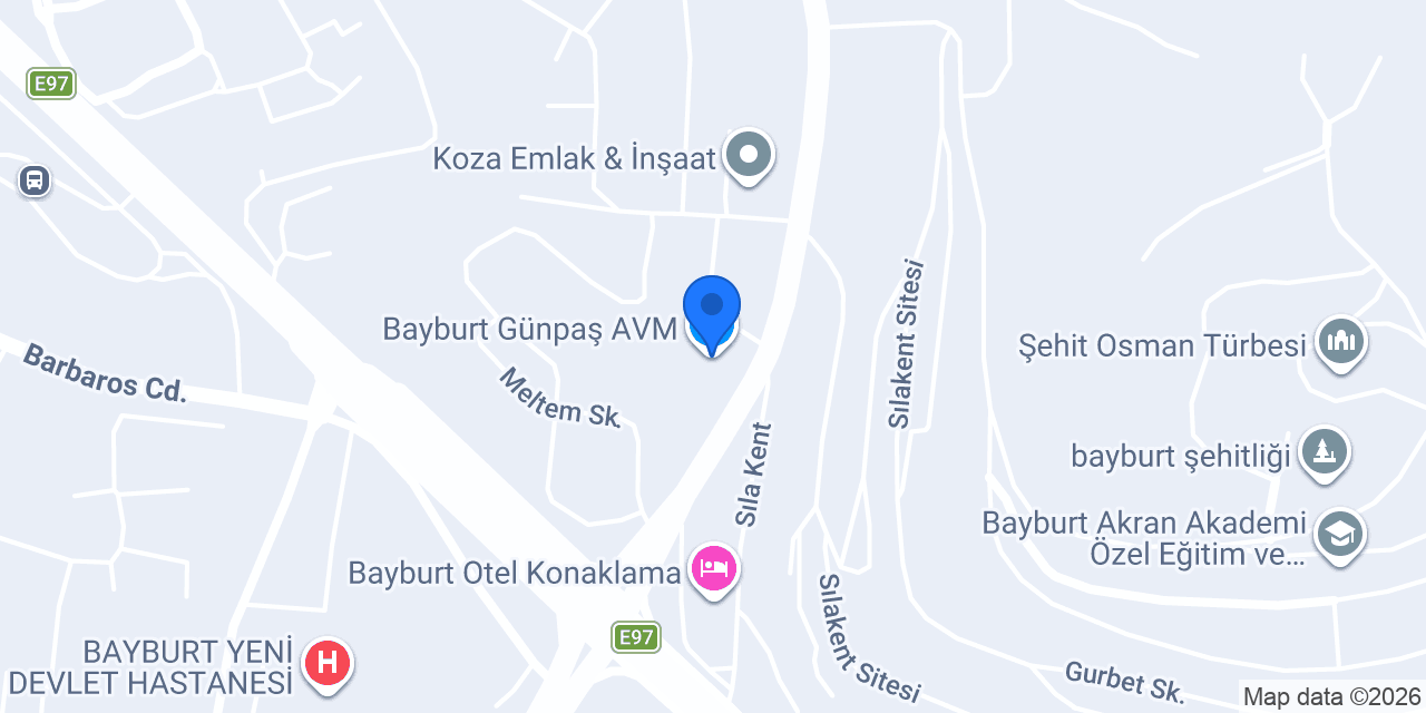 Bayburt Günpaş AVM konumu