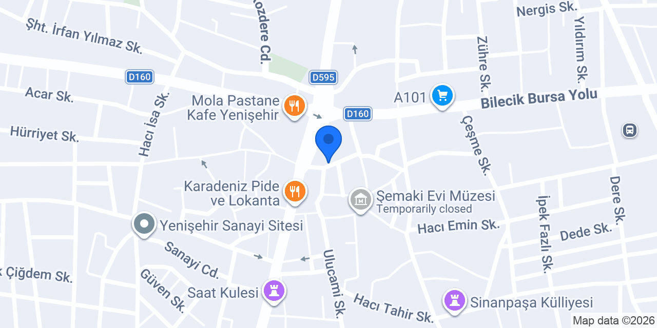 Şekerbank Yenişehir/Bursa Şubesi konumu