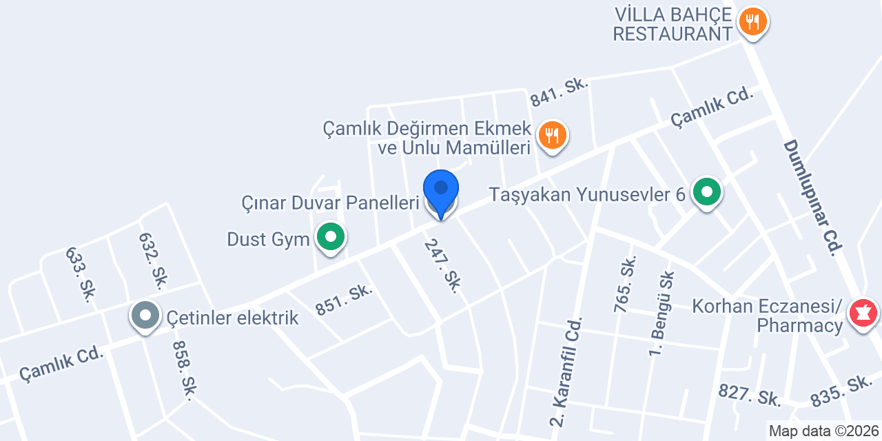Çınar Duvar Panelleri konumu