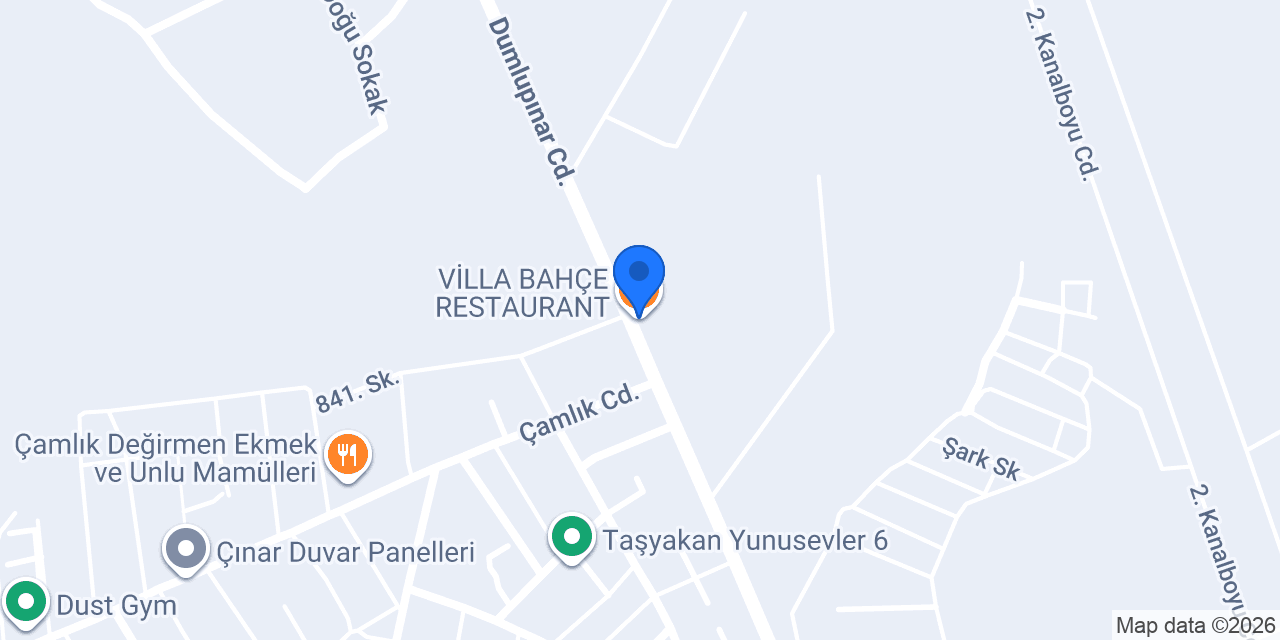 VİLLA BAHÇE RESTAURANT konumu
