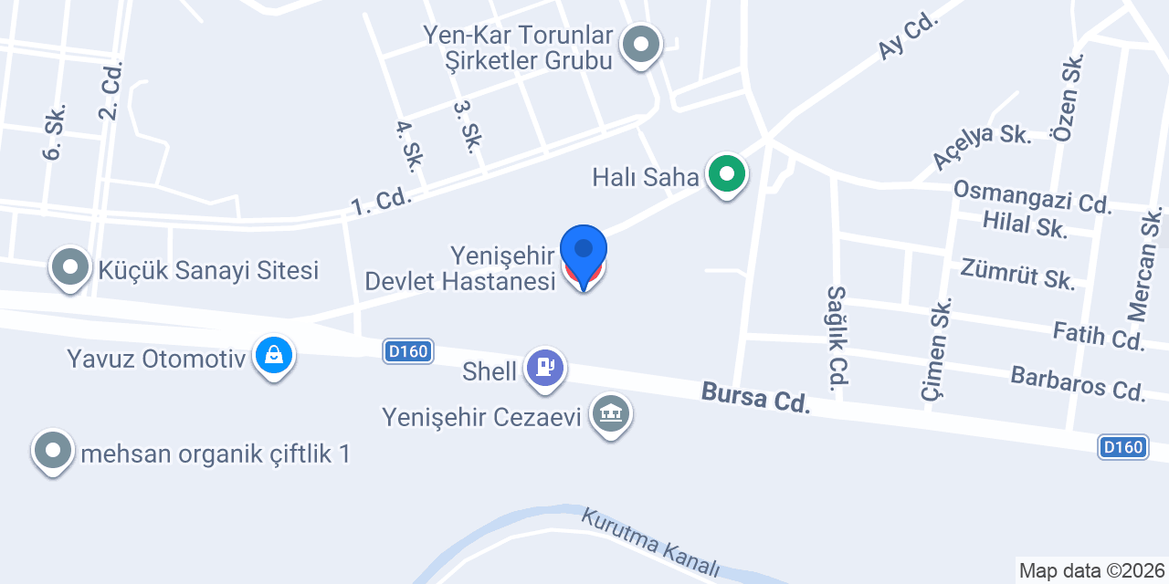 Yenişehir Devlet Hastanesi konumu