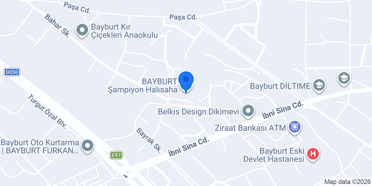 BAYBURT Şampiyon Halısaha konumu