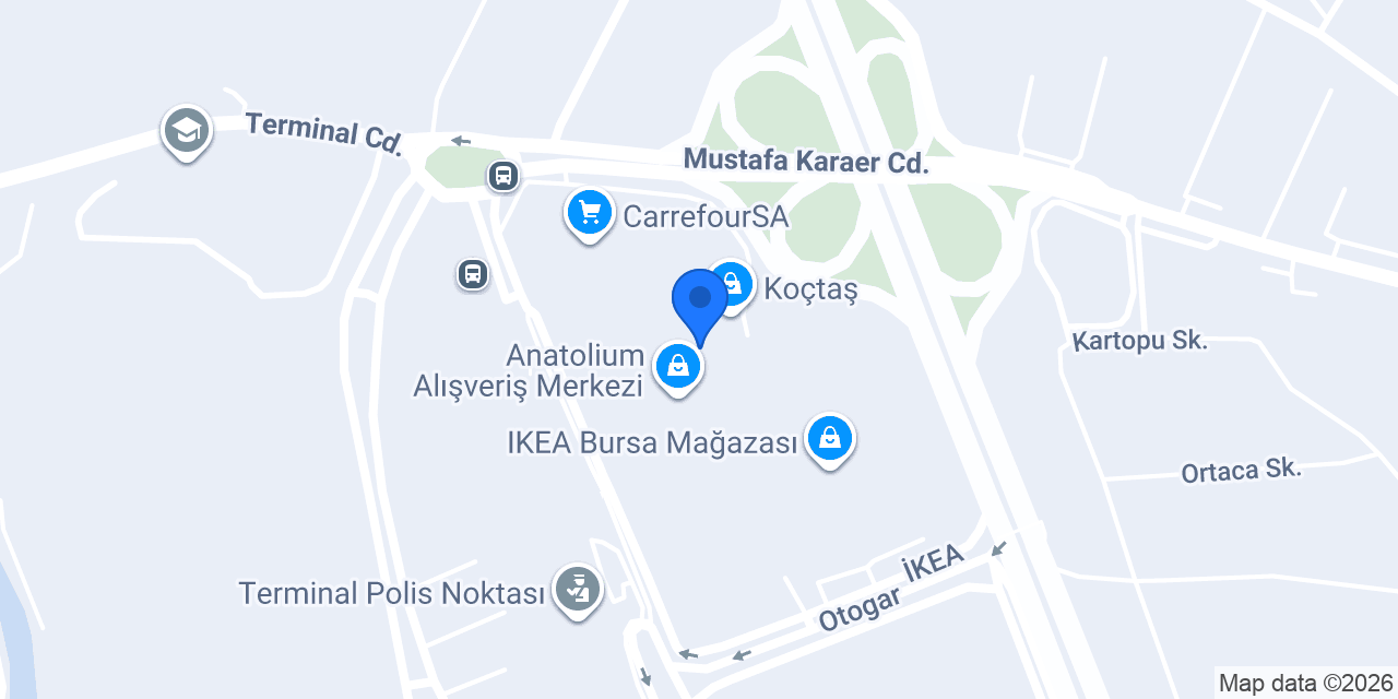 Bursa Kebap Evi Bursa Anatolium konumu