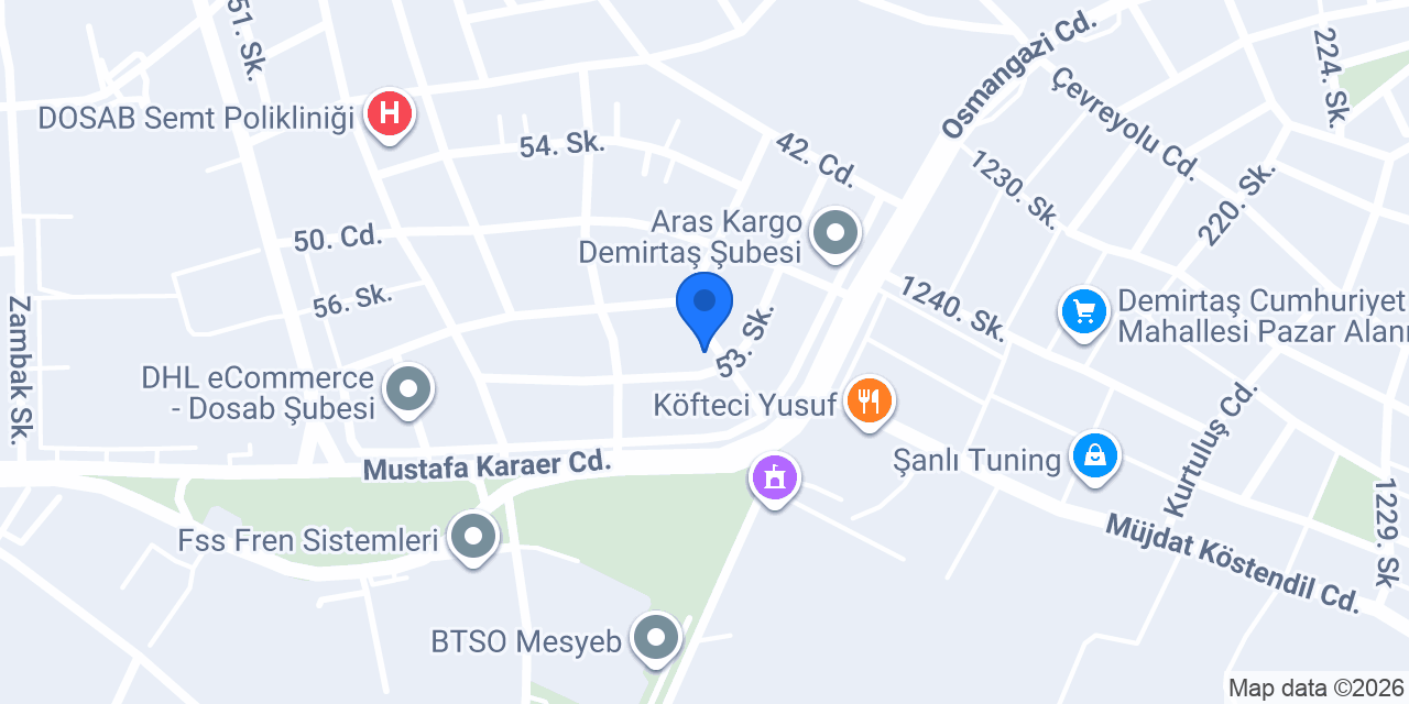 Demirtaş terzi MODALİCHE MODA EVİ konumu