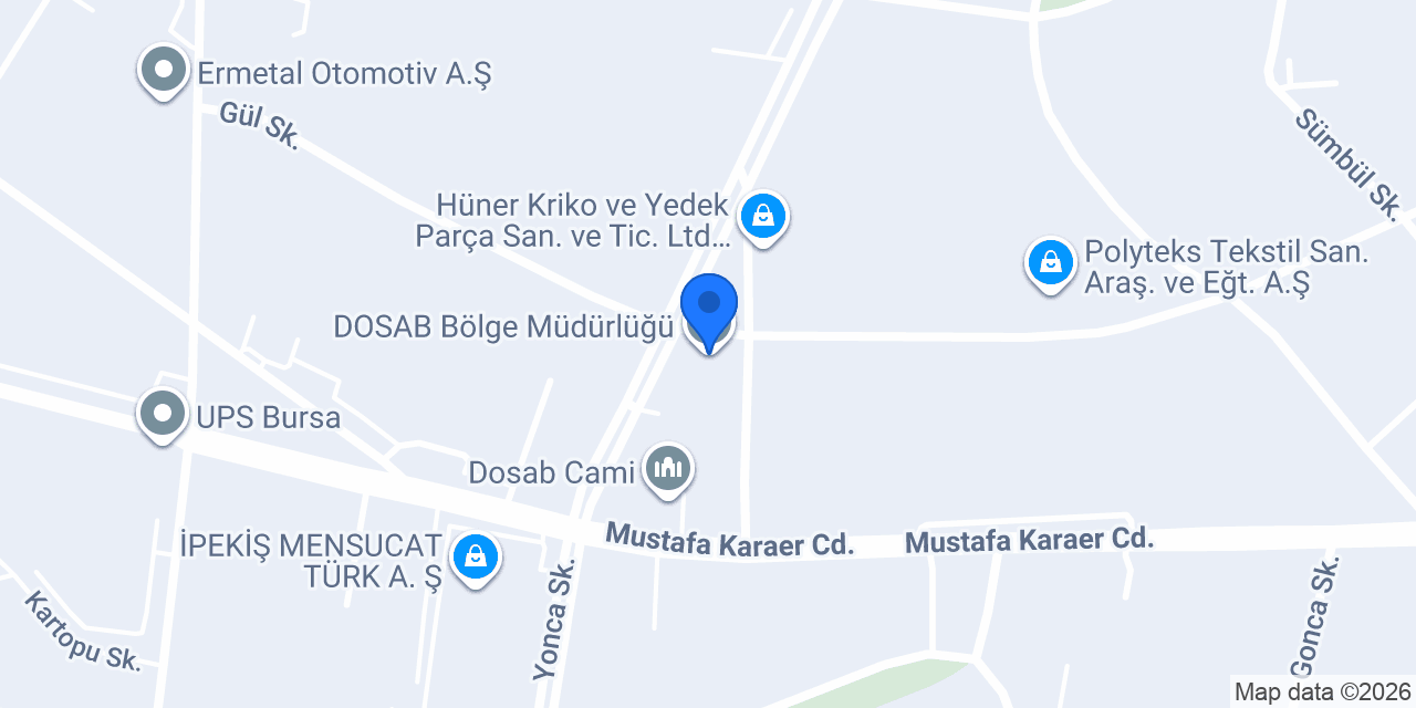 DOSAB Bölge Müdürlüğü konumu