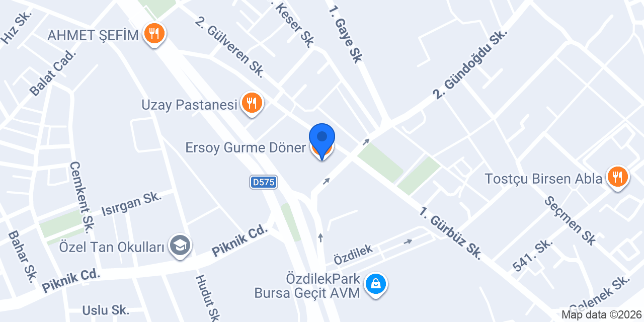 Ersoy Gurme Döner konumu