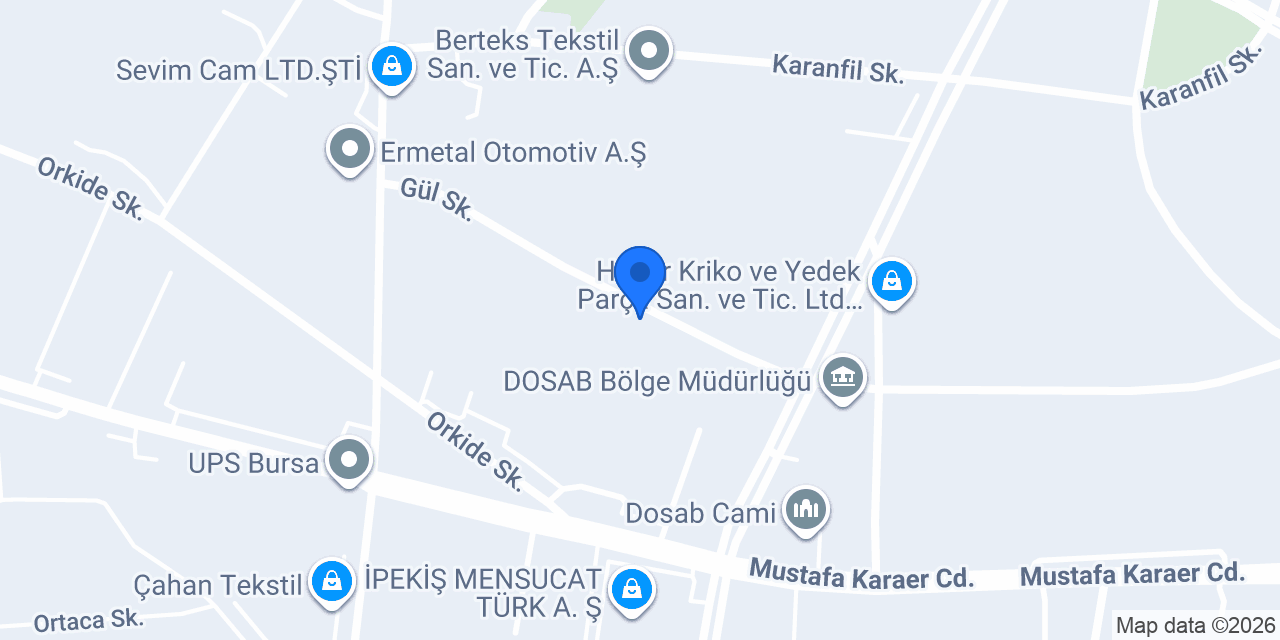 Yiğitoğlu Kimya Bursa konumu
