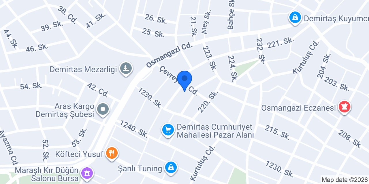 Eczane Cadde Demirtaş konumu