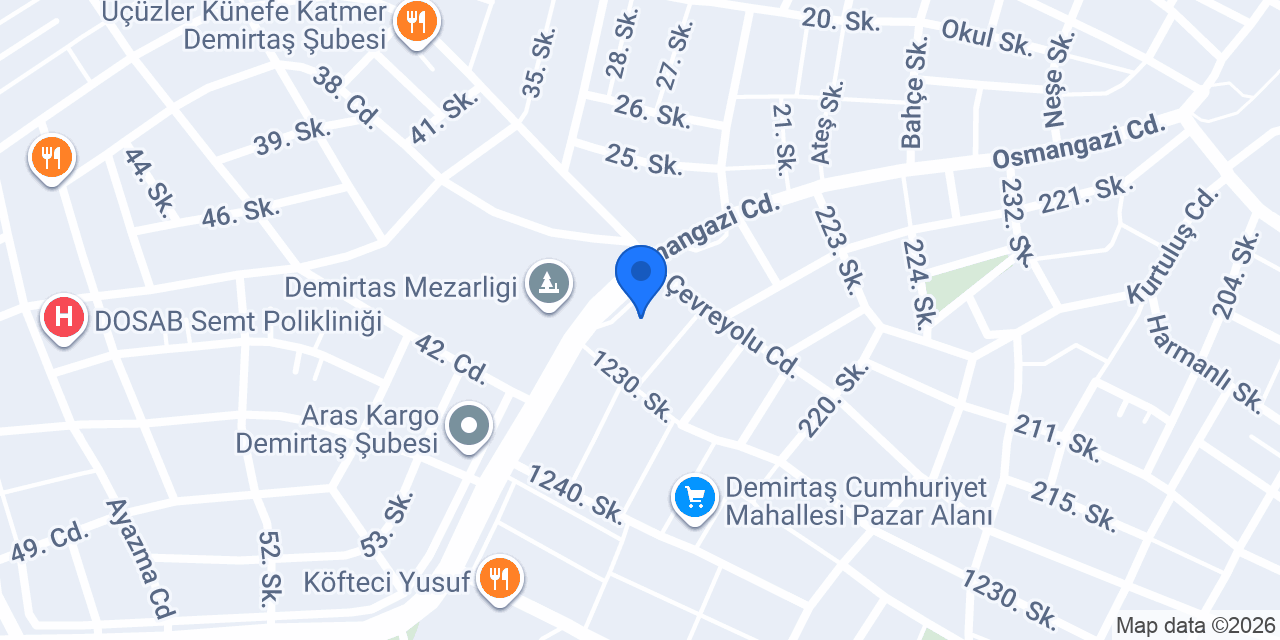 BURSA 25 NOTER konumu