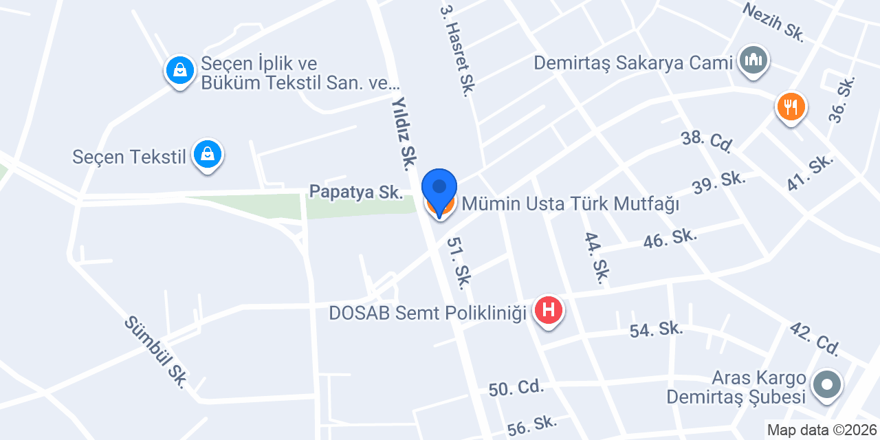 Sütlüce Kadayıf Bursa Demirtaş konumu