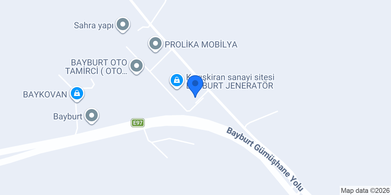 Bayburt jeneratör ARKEN yetkili servis konumu