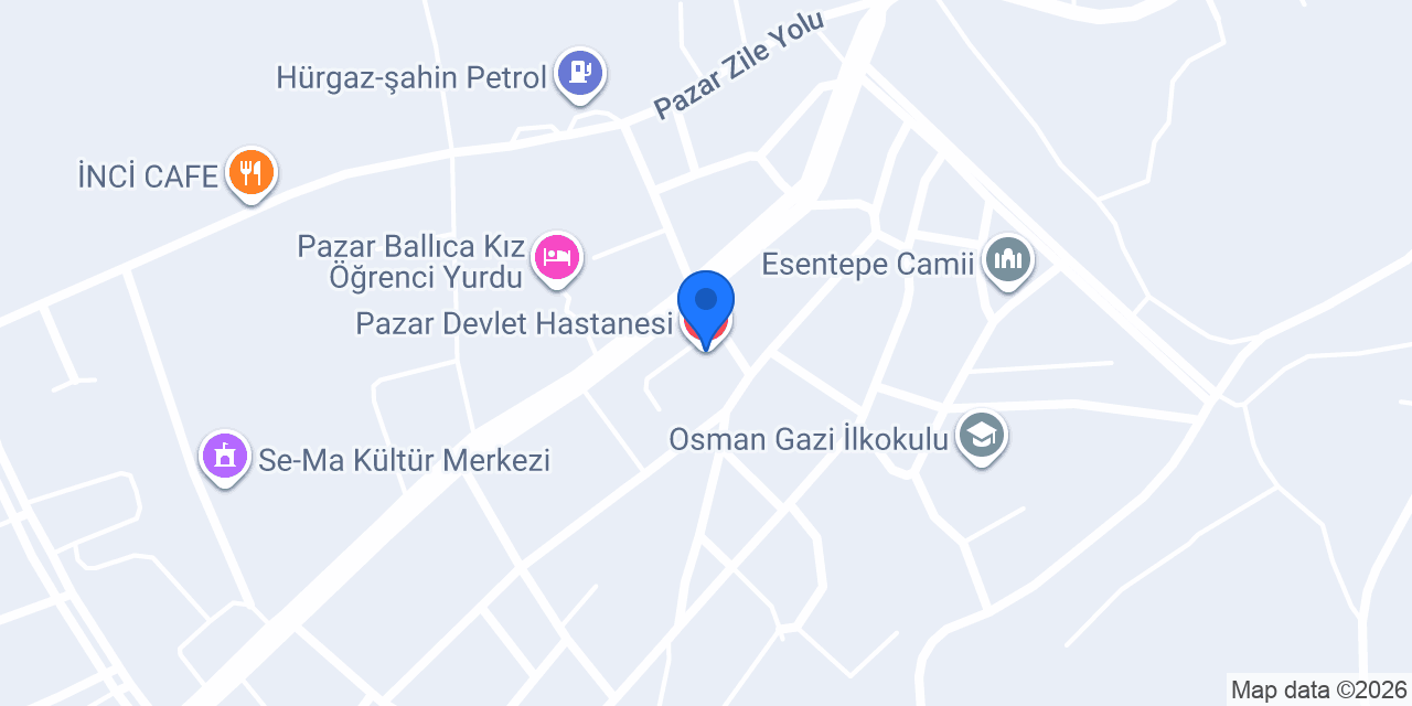 Pazar Devlet Hastanesi konumu