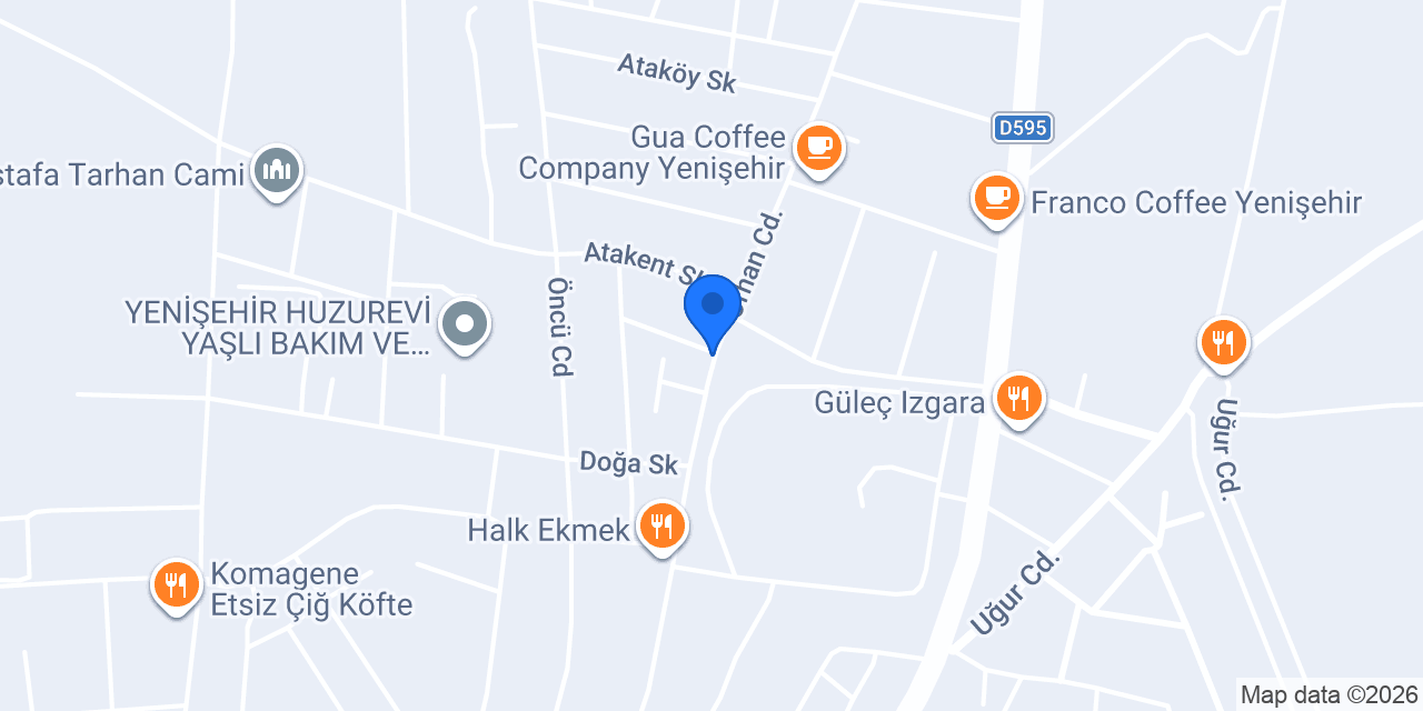Hisar Burger Yenişehir konumu