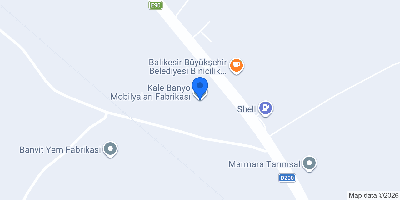 Kale Banyo Mobilyaları Fabrikası konumu