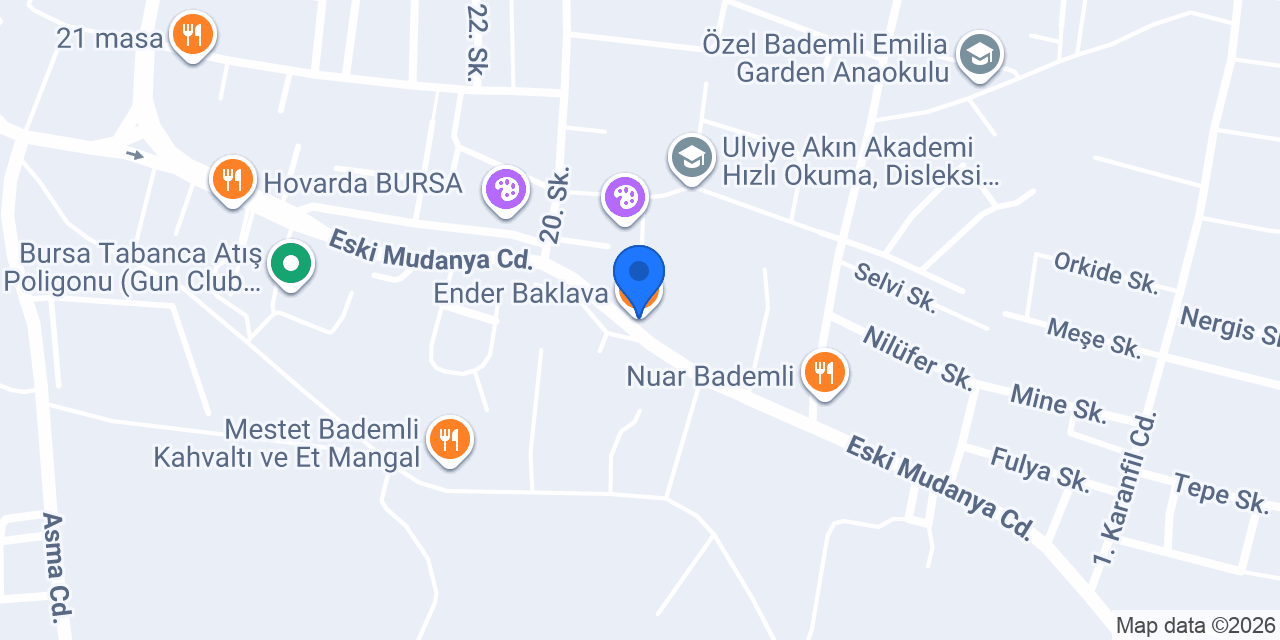 Ender Baklava konumu