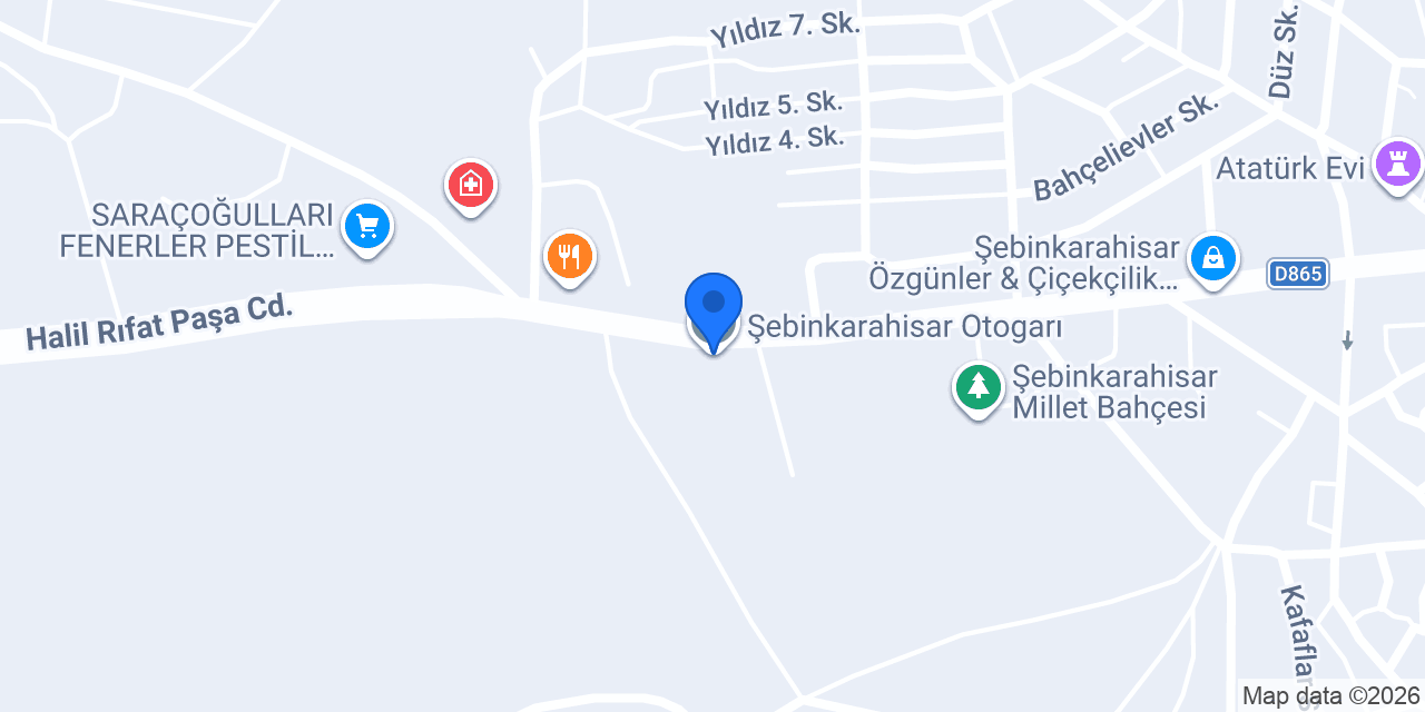 Şebinkarahisar Otogarı konumu