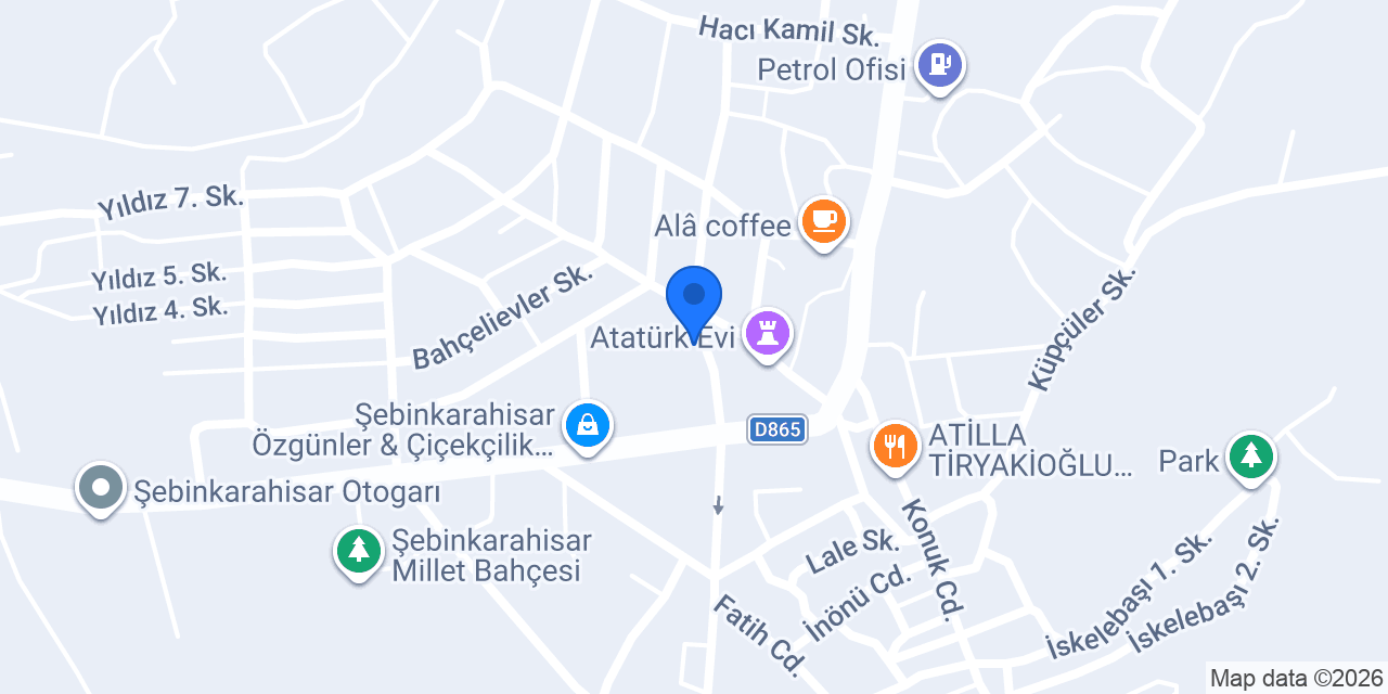 Nova Cafe&Bistro Giresun Şebinkarahisar konumu