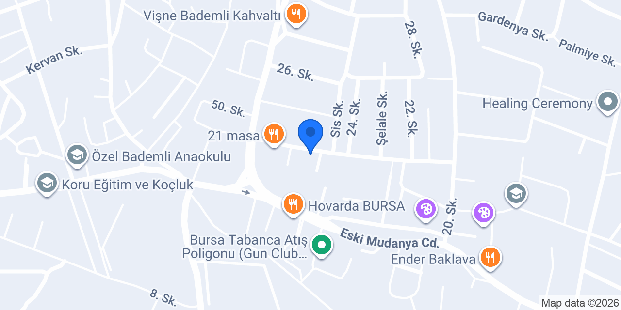 Bursa İngilizce Özel Ders konumu