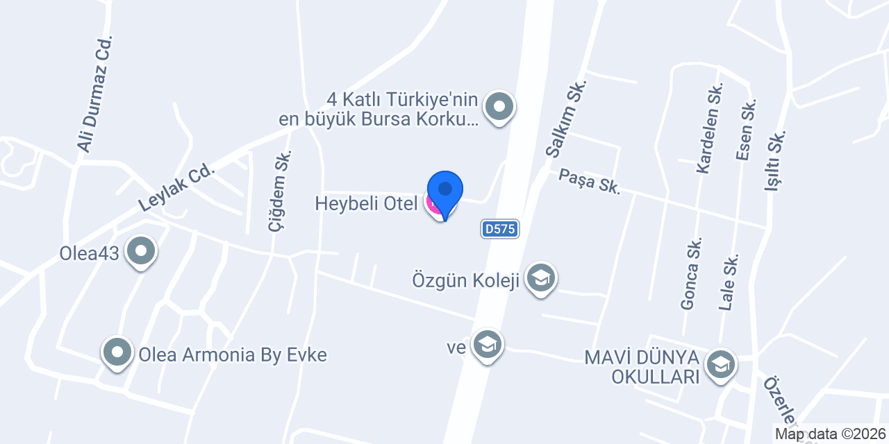 Heybeli Otel konumu
