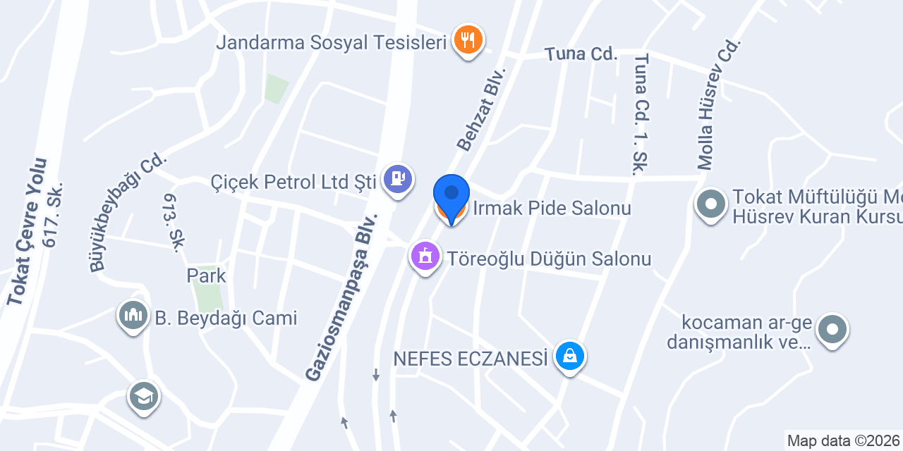 Irmak Pide Salonu konumu