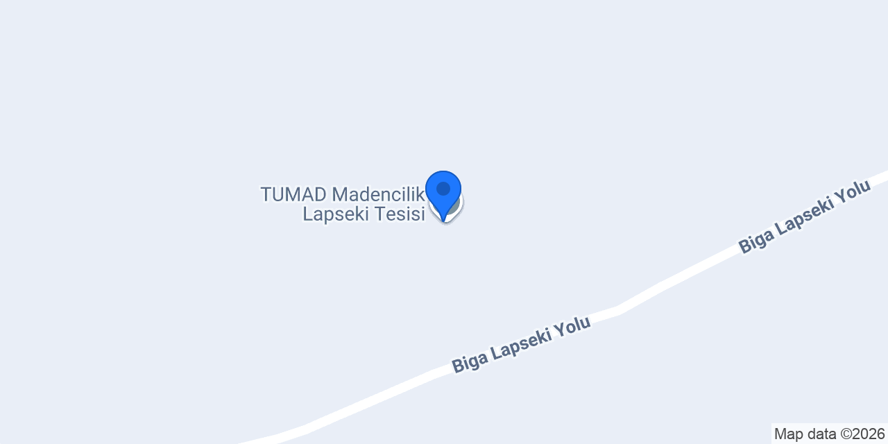 TUMAD Madencilik Lapseki Tesisi konumu