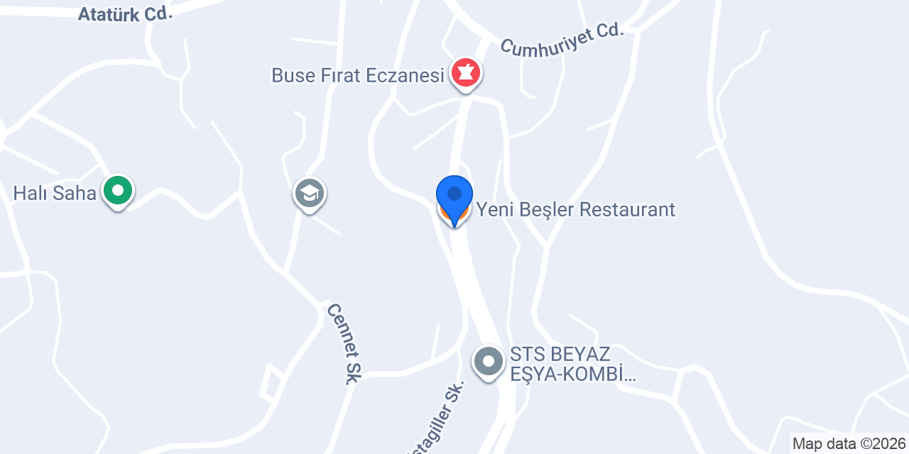 Yeni Beşler Restaurant konumu